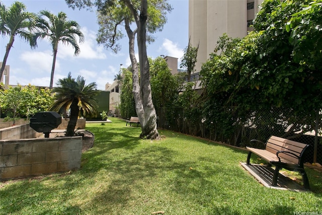 view of yard with fence