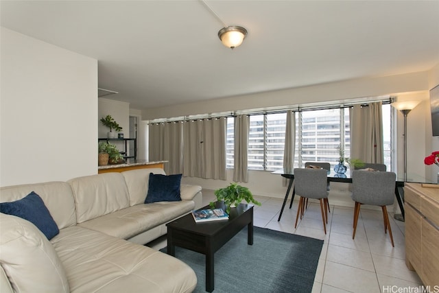 view of tiled living room