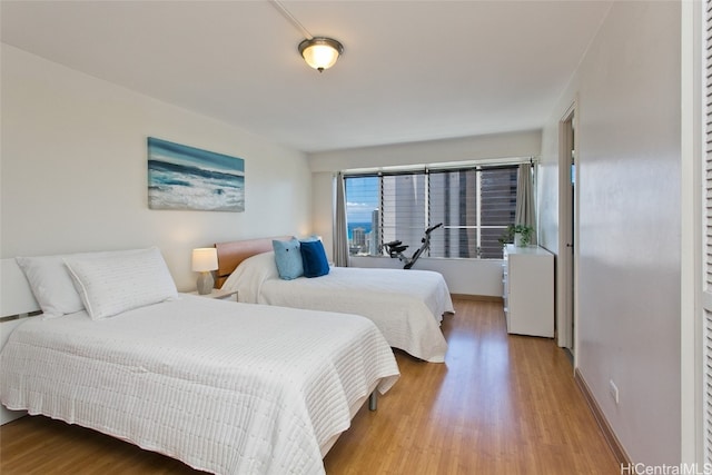 bedroom featuring wood-type flooring