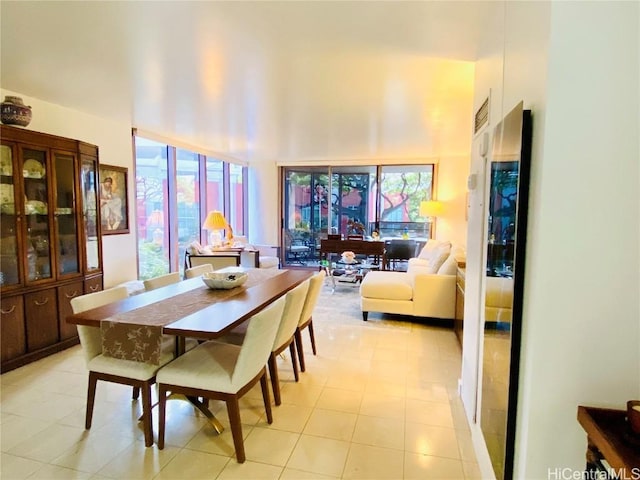 dining room featuring light tile patterned floors