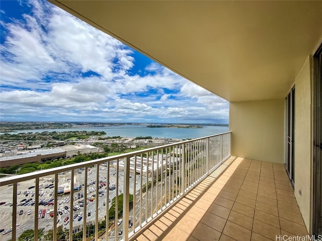 balcony with a water view