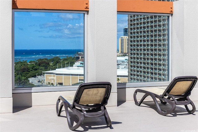 475 Atkinson Dr Unit 709, Honolulu, HI 96814 - interior space featuring a textured wall and a view of city