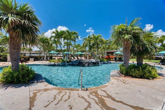 view of pool with a patio area