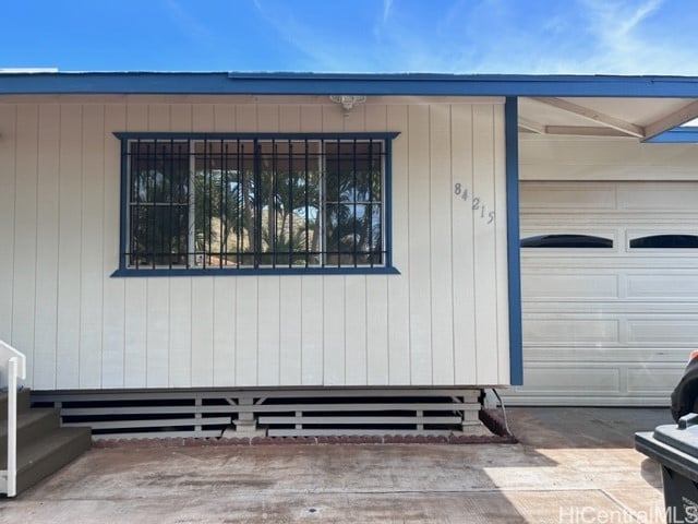 entrance to property with a garage