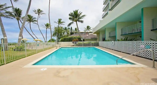 view of pool featuring a patio area