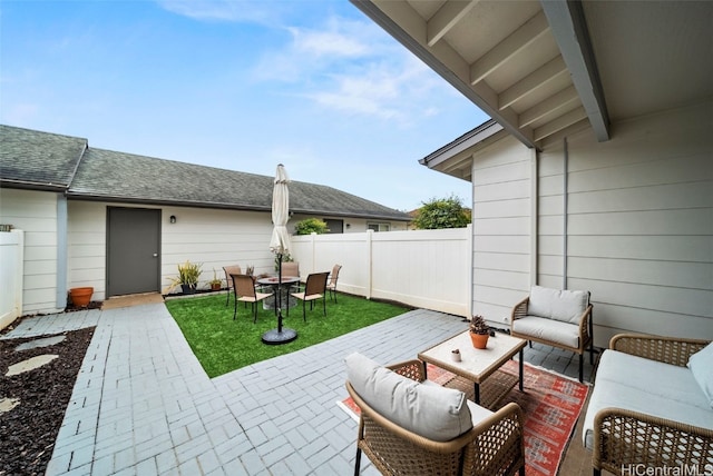 view of patio / terrace featuring outdoor lounge area