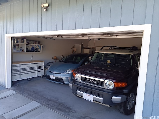 view of garage