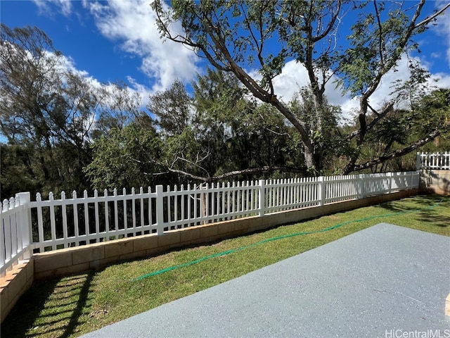 view of yard with a patio area