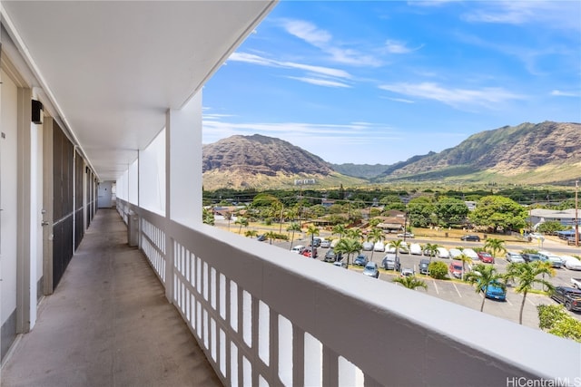 balcony with a mountain view