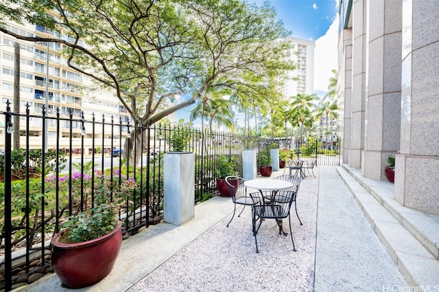 balcony with a patio