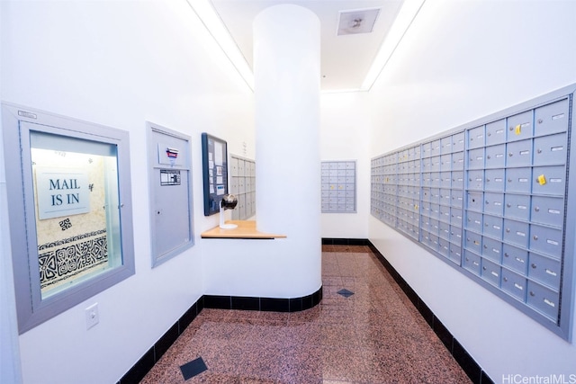 corridor with mail boxes