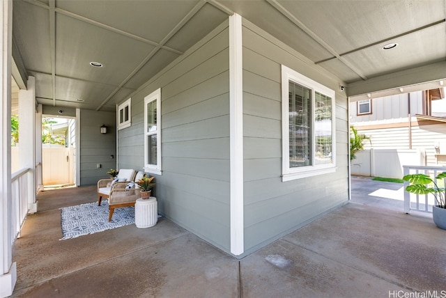 view of patio with a porch