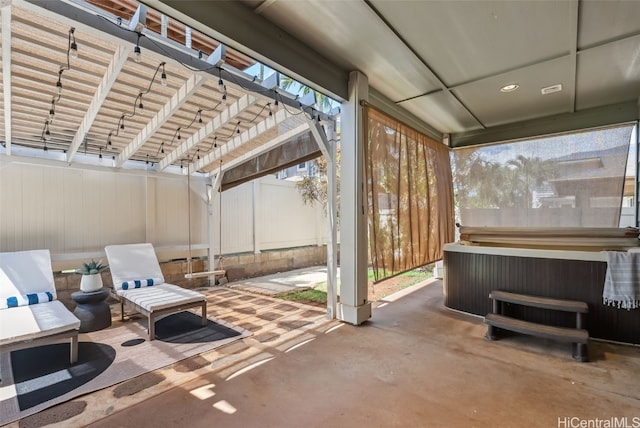 view of patio with a pergola