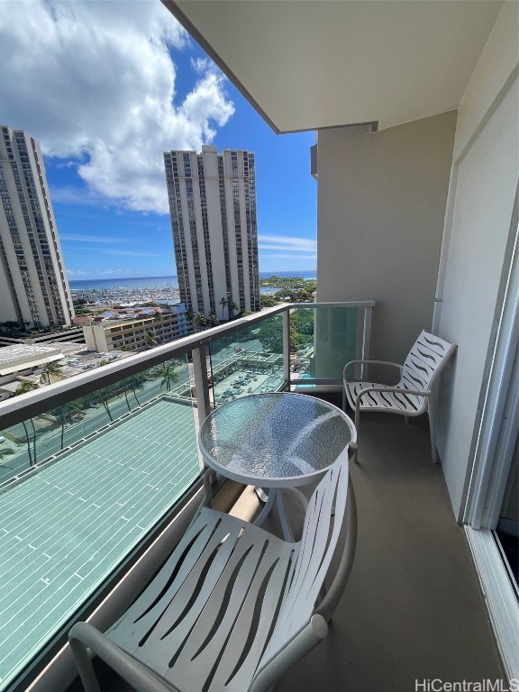 balcony with a city view