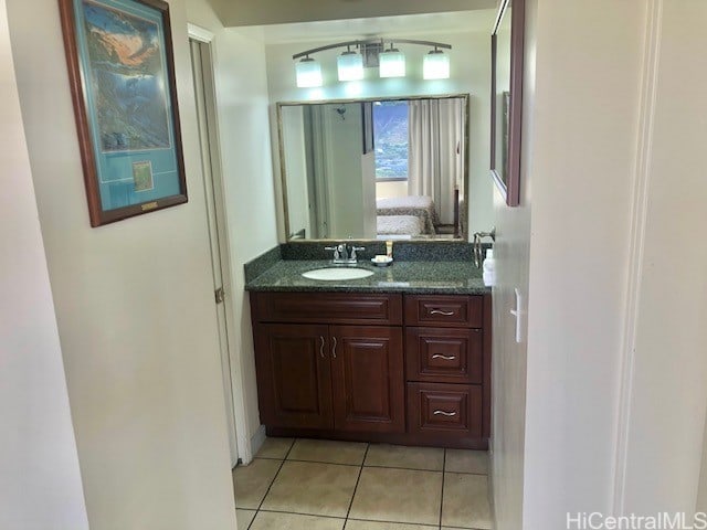 bathroom featuring vanity and tile patterned floors