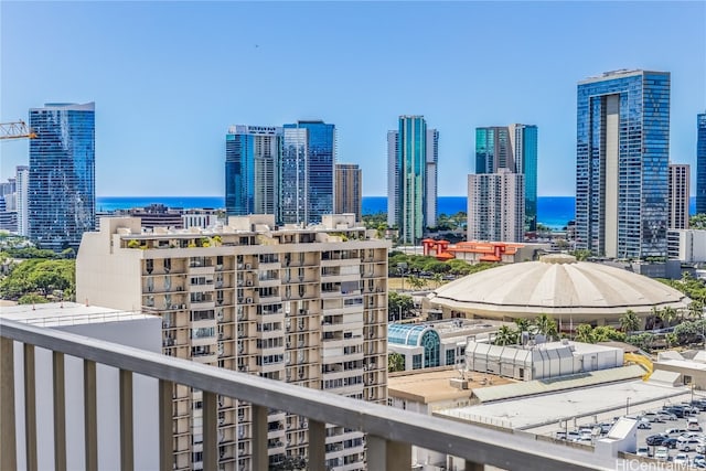 view of city with a water view