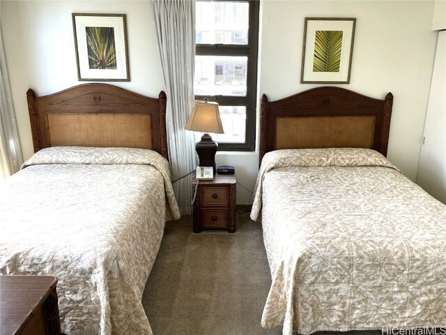 carpeted bedroom featuring multiple windows