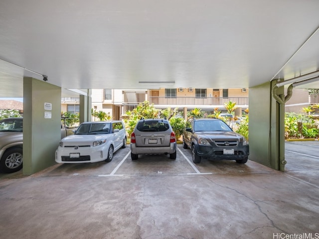 view of car parking with a carport