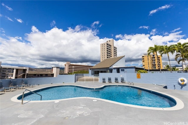 view of pool featuring a patio area