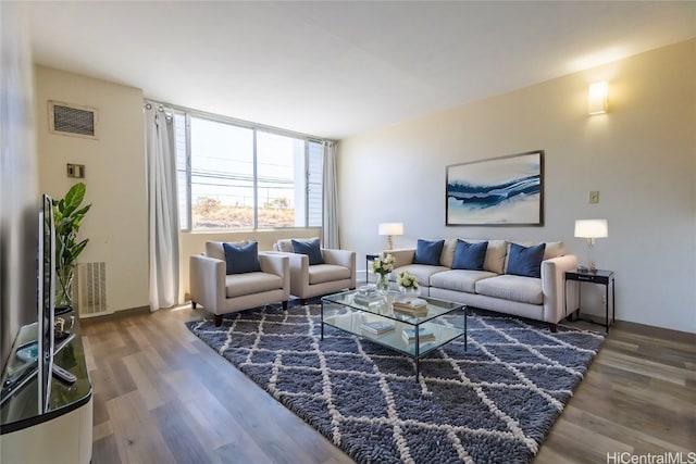 living room featuring hardwood / wood-style floors