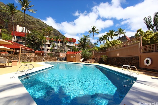 view of pool featuring a patio area