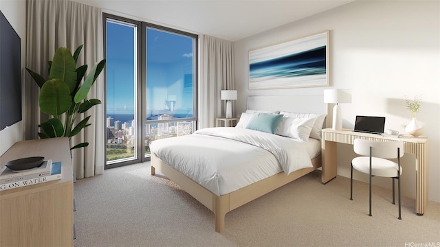 2599 Kapiolani Blvd Unit 312, Honolulu, HI 96826 - carpeted bedroom featuring floor to ceiling windows