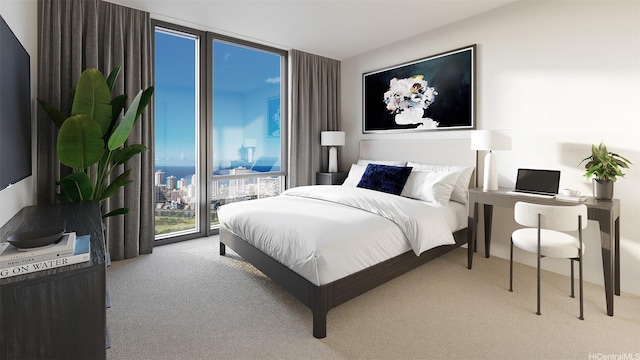 2599 Kapiolani Blvd Unit 312, Honolulu, HI 96826 - carpeted bedroom with a city view and floor to ceiling windows