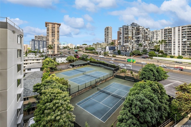 aerial view featuring a view of city
