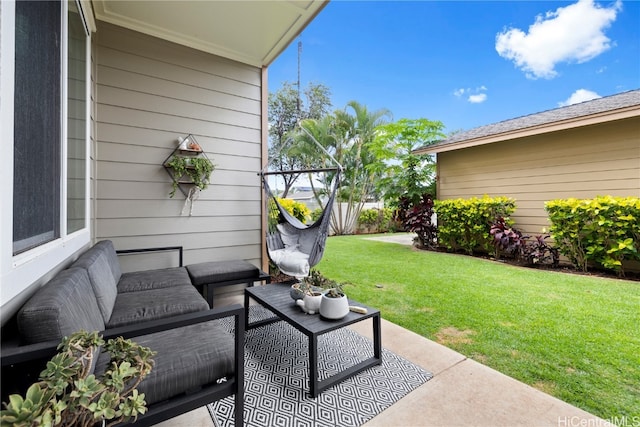 view of patio / terrace featuring an outdoor hangout area