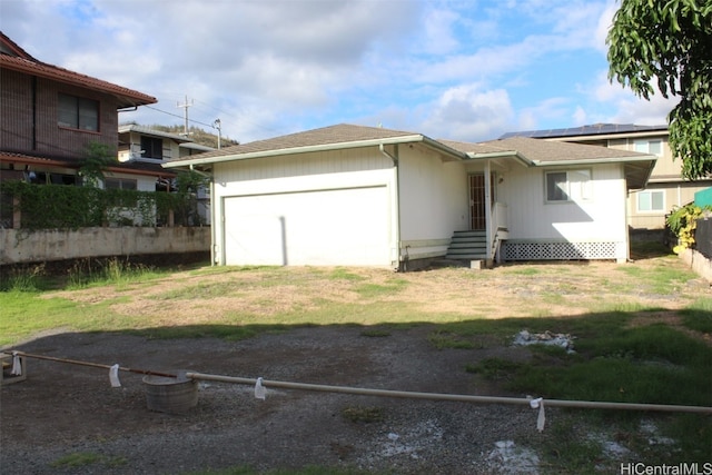 exterior space featuring a garage