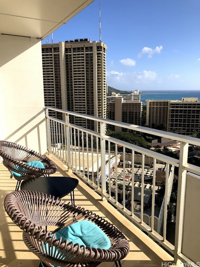1777 Ala Moana Blvd Unit 2218, Honolulu, HI 96815 - balcony featuring a water view