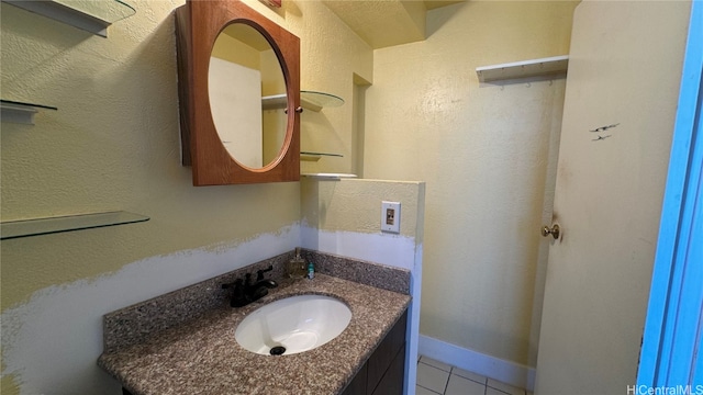 bathroom featuring vanity and tile patterned floors