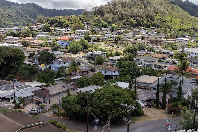 drone / aerial view with a mountain view