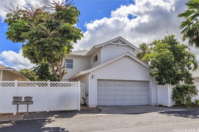 view of front of house featuring a garage