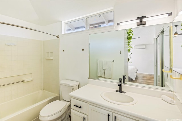 91-1019 Hiluhilu St, Kapolei, HI 96707 - full bath with connected bathroom, toilet, vanity, shower / tub combination, and a wall mounted air conditioner