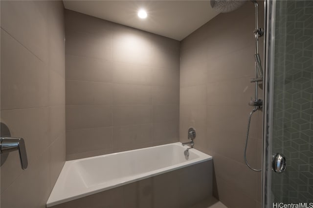 bathroom with plus walk in shower