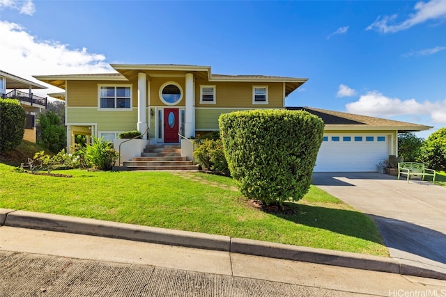 view of front of home with a front yard