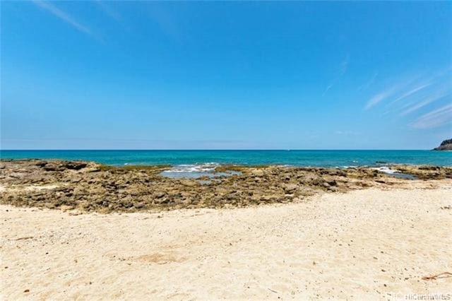 property view of water with a beach view