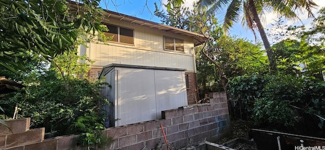 view of entry to storm shelter