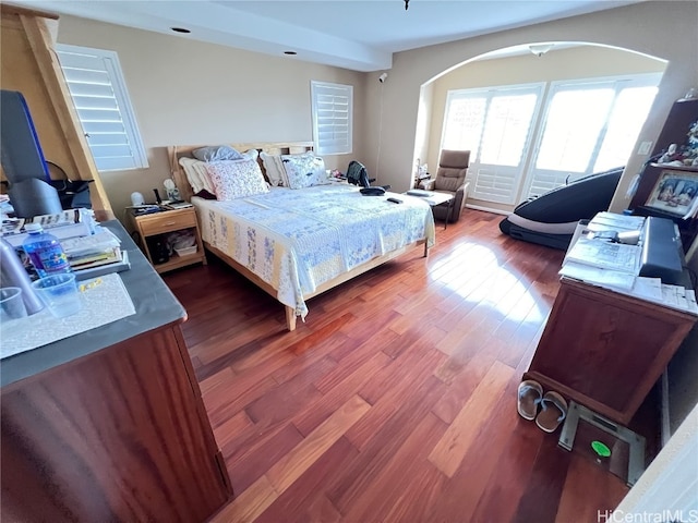 bedroom featuring hardwood / wood-style flooring