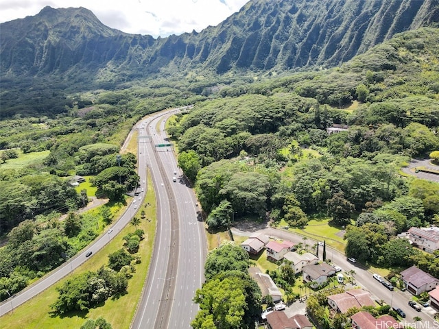 bird's eye view featuring a mountain view