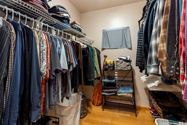 spacious closet featuring wood finished floors