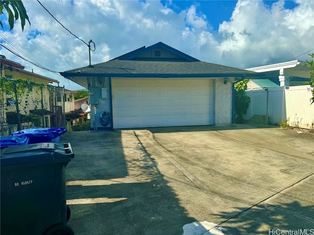 view of garage