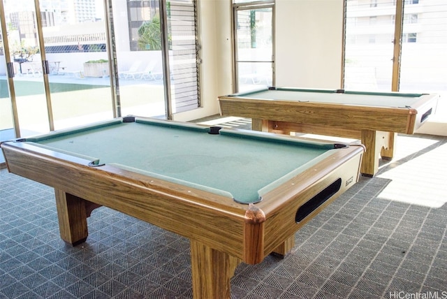 game room with pool table