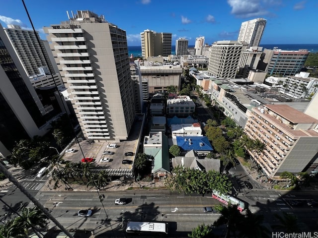 view of city with a water view