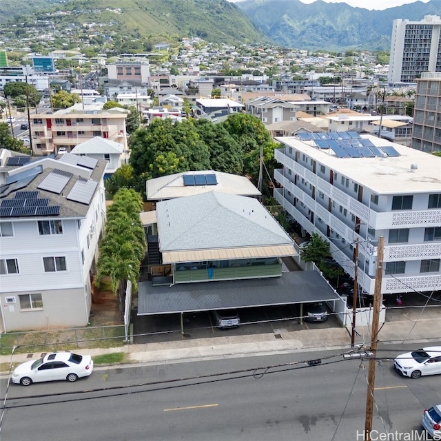 aerial view featuring a mountain view