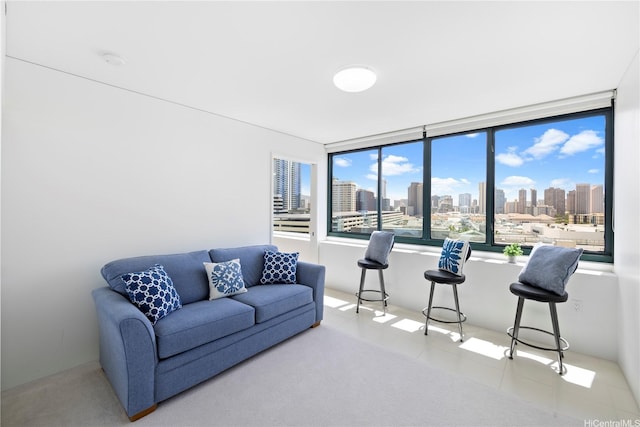 88 Piikoi St Unit 1405, Honolulu, HI 96814 - living area featuring a view of skyline