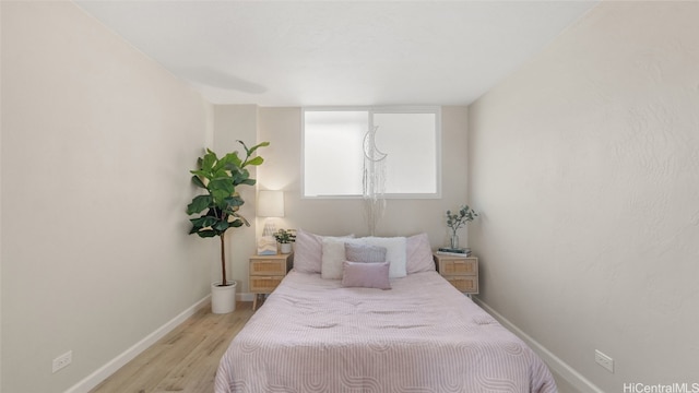 bedroom featuring light hardwood / wood-style floors