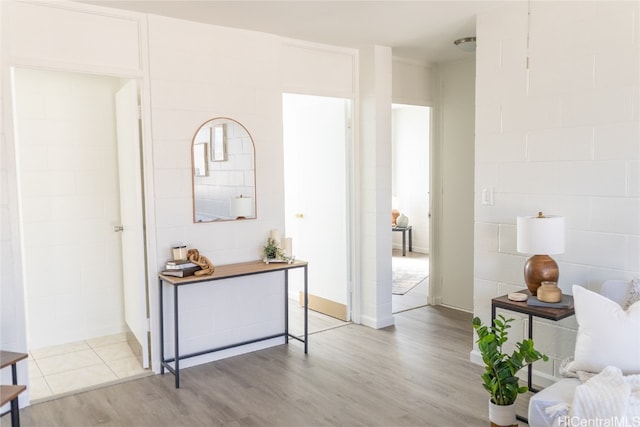 hall featuring light wood-type flooring