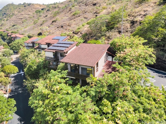 bird's eye view featuring a mountain view